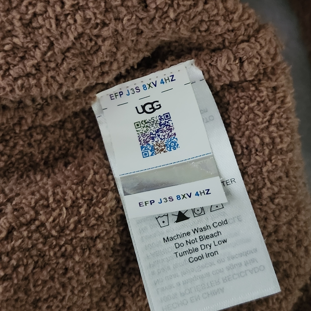 UGG Brown V-Neck Women's Sweater with Hood - Picture 7 of 10